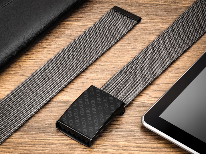 Gracio Pasek Męski Klamra ZACISK do SPODNI Szary155cm