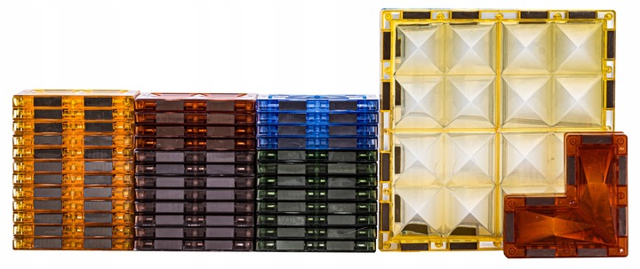 Klocki Magnetyczne Konstrukcyjne Panele Magnetic TILES Pojazdy Figury 100