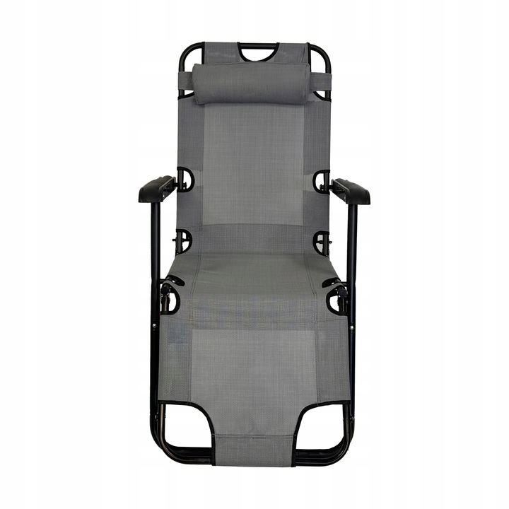 ROZKŁADANY LEŻAK ŁÓŻKO POLOWE TURYSTYCZNE SKŁADANE RIVIERA II JASNY SZARY