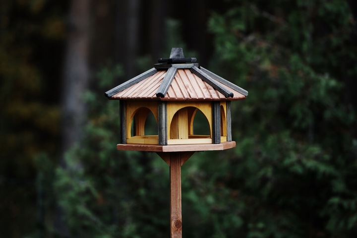 Karmniki dla ptaków do ogrodu tik antracyt KW50