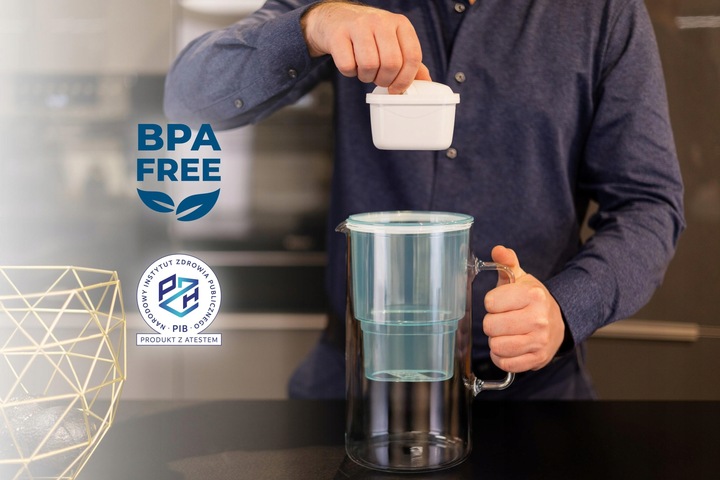 Dzbanek filtrujący szklany Wessper aquamax 3l + 10x Filtr Wessper aquamax