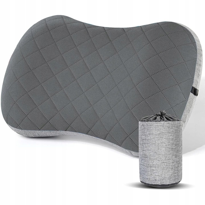 PODUSZKA SAMOPOMPUJĄCA Z POKROWCEM 43X28 KEMPING POD NAMIOT WYGODNA LEKKA