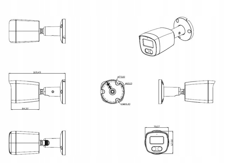 Kamera Zewnętrzna IP PoE B5 5MPx 30m IR, 2.8mm + AUDIO IP67 METALOWA