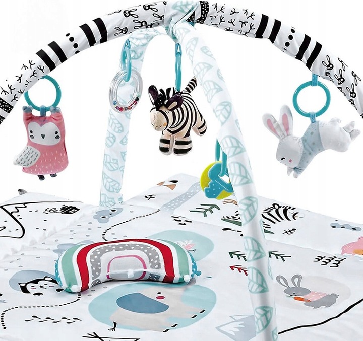 DUŻA MATA EDUKACYJNA SUPER MIĘKKA INTERAKTYWNA DLA NIEMOWLAKA 4W1 MOTYW LAS