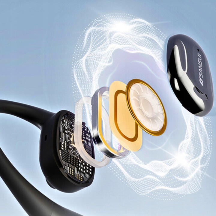 Słuchawki bezprzewodowe ZAUSZNE SANSUI W93 ENC dwa mikrofony BLUETOOTH 5.4
