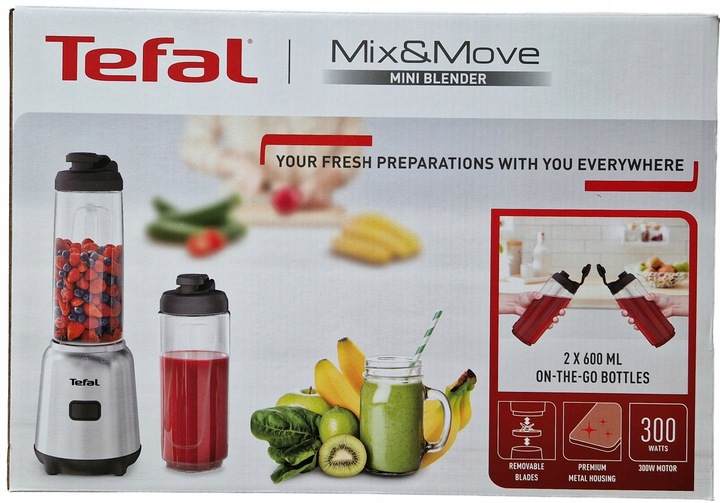 Blender Tefal BL15FD Smoothie MIX&MOVE 2x butelka 600ml