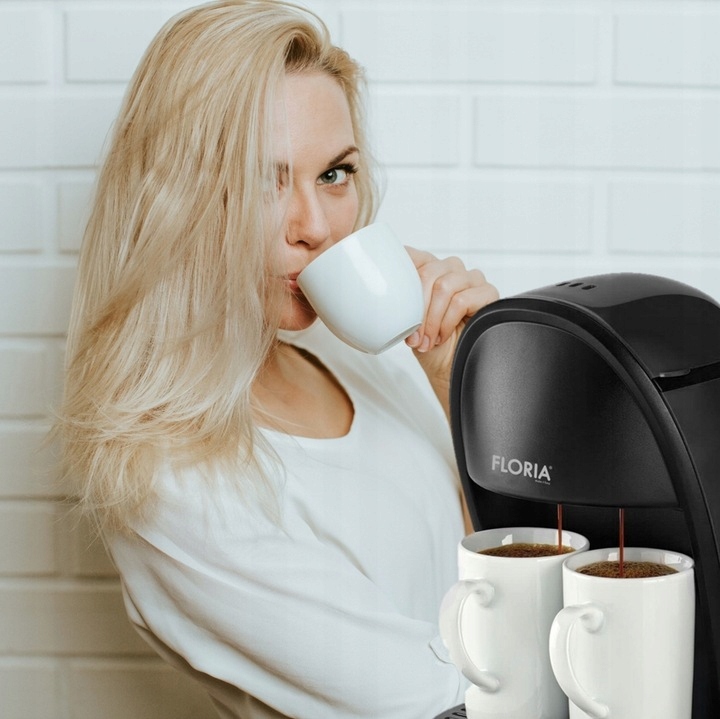 EKSPRES PRZELEWOWY DO KAWY CZARNY TURYSTYCZNY 450W KUBKI 2X125ML