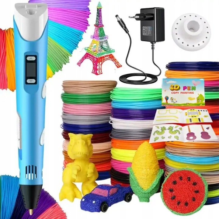 DŁUGOPIS 3D DLA DZIECI DRUKARKA 3D MAGICZNY DŁUGOPIS 3D + WKŁADY 10 METRÓW