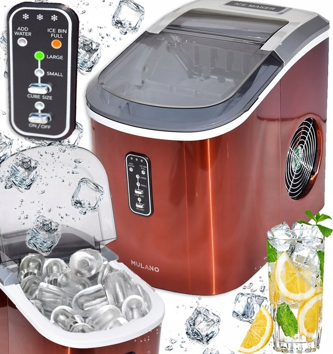 KOSTKARKA DO LODU ICE MAKER BULLET 15 KG POMARAŃCZOWA WYDAJNA MOCNA BAROWA