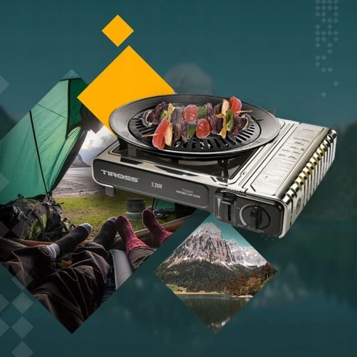 Kuchenka turystyczna +GAZ x 4 szt. TS-265 PIKNIK KAMPING PLENER