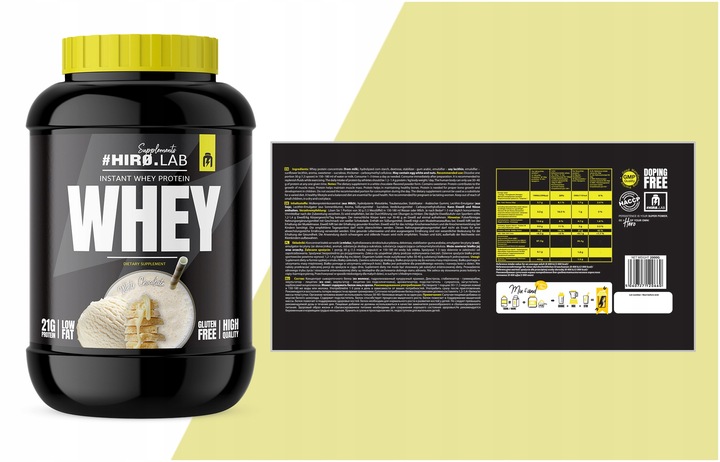 Białko koncentrat serwatkowe WPC 2000 g Instant Whey BIAŁA CZEKOLADA hiro