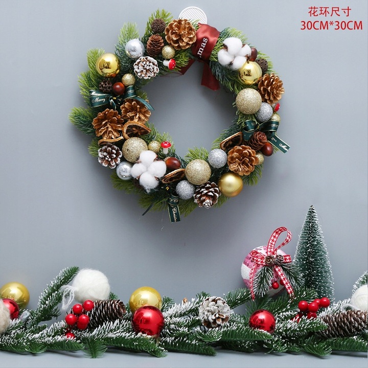 WIANEK ŚWIĄTECZNY LED ŚWIECĄCY WIENIEC STÓŁ DRZWI STROIK DEKORACJA