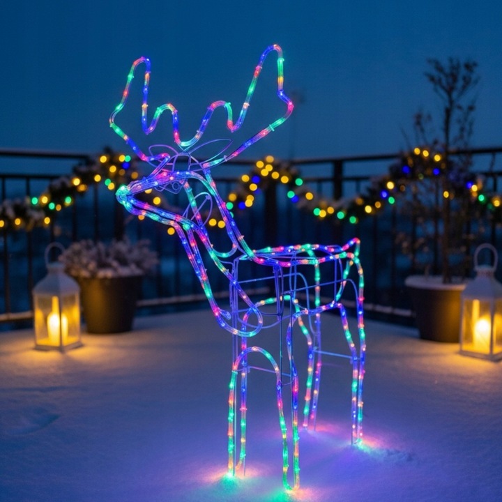 Renifer LED Świąteczny Świecący Figurka Na Zewnątrz XL Duży 85 Kolorowy