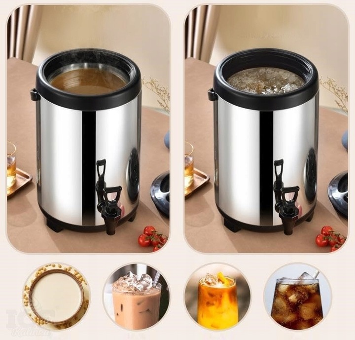 Duży termos gastronomiczny z kranem na kawę herbatę napoje | POJEMNOŚĆ 10L