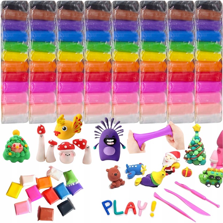 96 szt PLASTELINA MAGICZNA SENSO GLINA POLIMEROWA PIANKOWA MASA DLA DZIECI