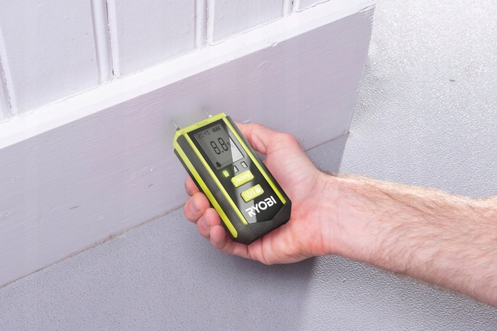 RYOBI MIERNIK WILGOTNOŚCI WILGOTNOŚCIOMIERZ DREWNA BETONU LED RBPINMM1