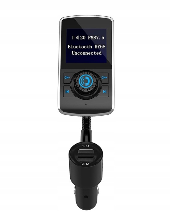 Transmiter Bluetooth FM Ładowarka 2x USB MP3 JACK