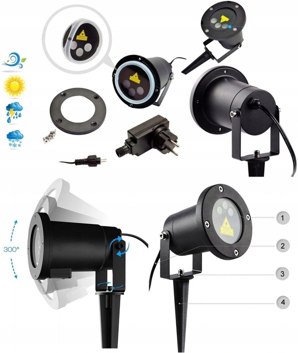 PROJEKTOR LASEROWY ŚWIĄTECZNY LASER RG LAMPKI KOLORY 8w1 STAR SHOWE PREZENT