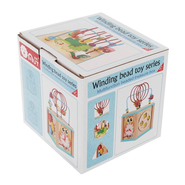 KOSTKA EDUKACYJNA MONTESSORI DREWNIANA PRZEPLATANKA LABIRYNT