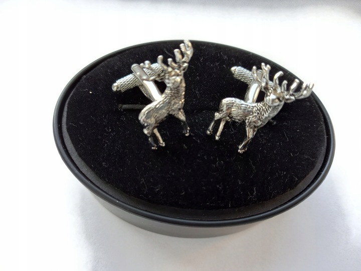 Srebrne spinki do mankietów koszuli EXC Jeleń Daniel dla Myśliwego Leśnika