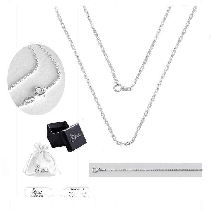 Łańcuszek ANKIER srebro pr. 925 do Zawieszek Krzyżyków | 55 cm x 1,5 mm