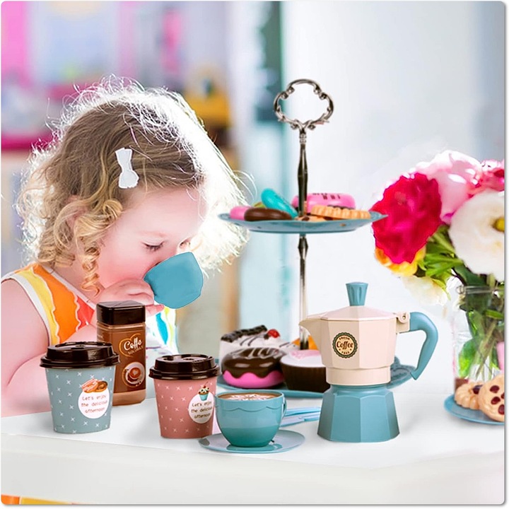 SERWIS DLA DZIECI XXL zestaw do herbaty kawy filiżanki cukiernia kawiarnia