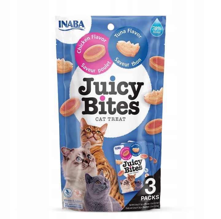 INABA CAT JUICY BITES Przysmaki dla Kota ZESTAW 5 SMAKÓW 5 opak. (3x11,3g)