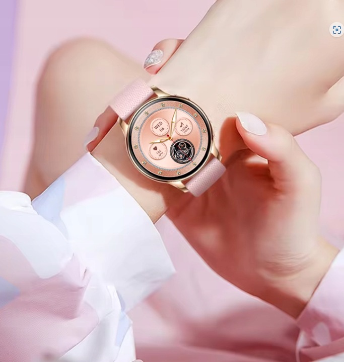 SMARTWATCH DAMSKI ZEGAREK AMOLED MENU PL ROZMOWY 2 PASKI + SŁUCHAWKI GRATIS