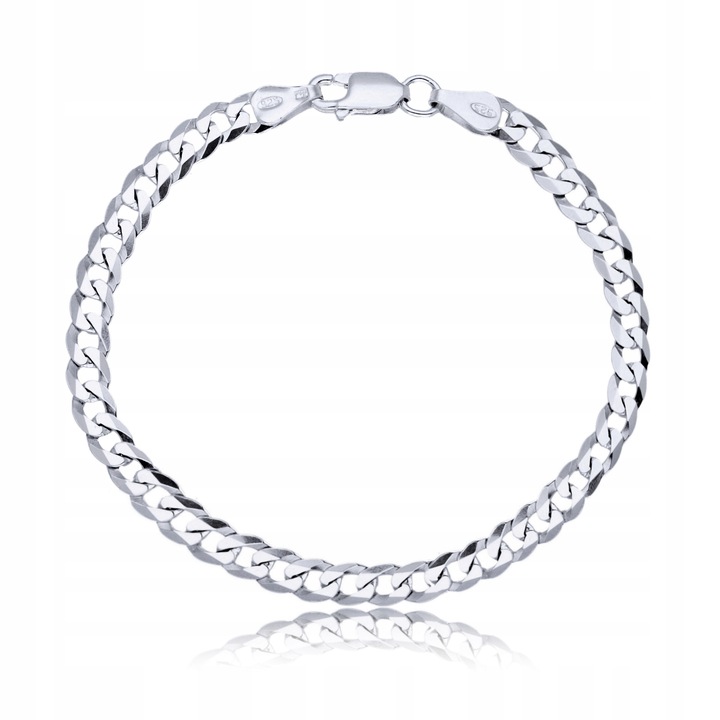 Srebrna Bransoletka 925 Męska Pancerka Dzień Ojca Taty