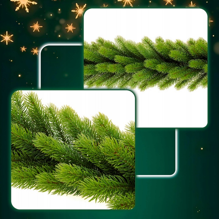 GIRLANDA Świąteczna Świerk PE 200 cm GĘSTA 144 gałązki jak naturalna