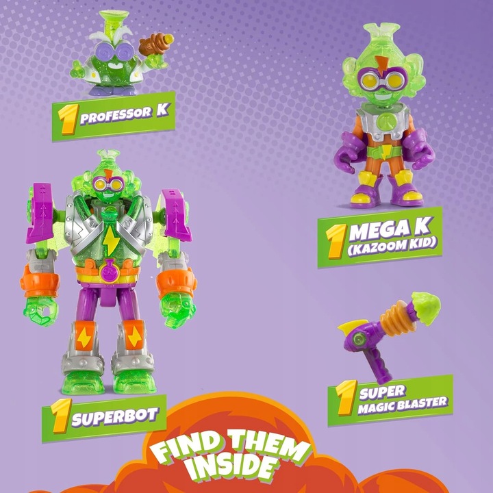 SUPERTHINGS MEGA K SUPERBOT ROBOT FIGURKA ZŁOCZYŃCY + AKCESORIA