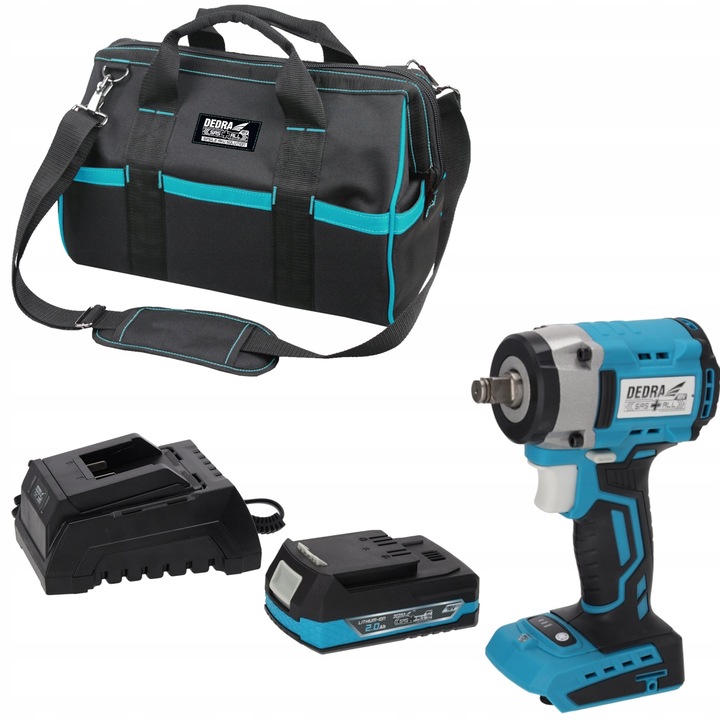 KLUCZ UDAROWY DEDRA akumulatorowy SAS+ALL 2Ah 350Nm 1/2" +Torba narzędziowa