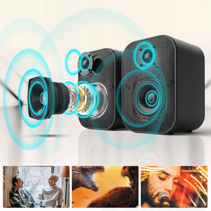 MOZOS AGERA GŁOŚNIKI DO KOMPUTERA TELEWIZORA Z PILOTEM MOCNE PREMIUM OPTYK