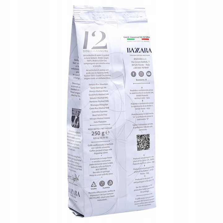 Kawa ziarnista Bazzara Dodicigrancru 250g
