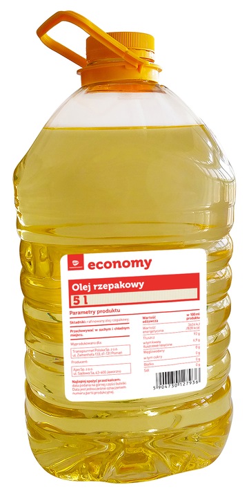 TOPSELLER Olej rzepakowy 100% XXL 5l do gotowania, pieczenia i smażenia