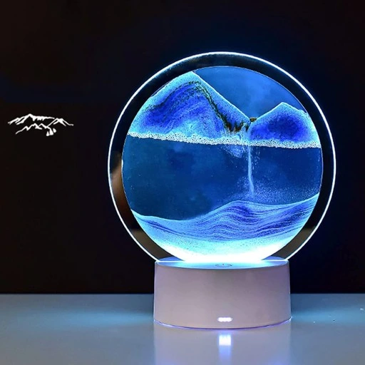 SZKŁO 3D MALOWANIE PIASKIEM KLEPSYDRA OBRÓT O 360° ŚCIEMNIANIE DOTYKOWE