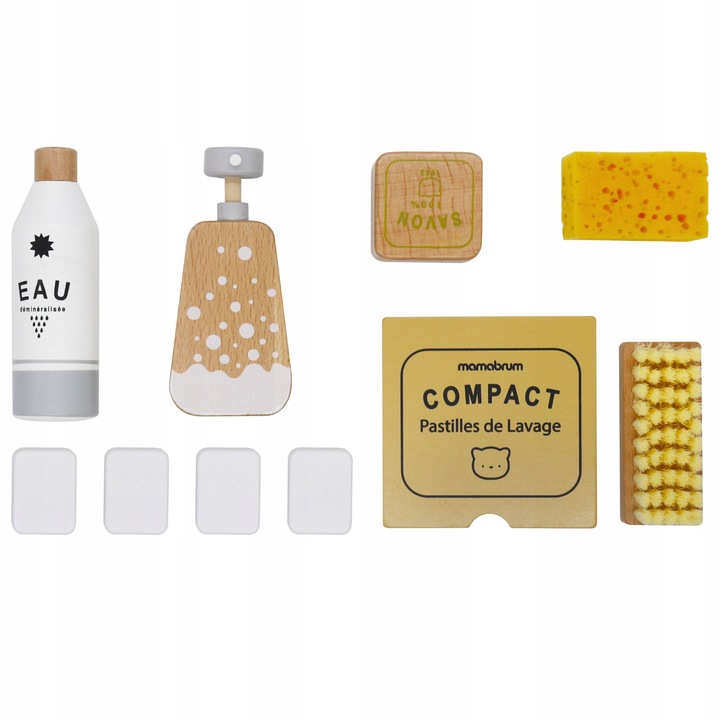 Zabawka Edukacyjna DREWNIANY Zestaw do SPRZĄTANIA DLA DZIECI - 10 ELEMENTÓW