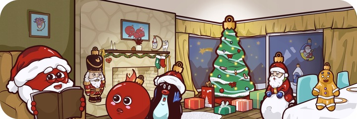 Bombka choinkowa ręcznie malowana - Krecik w czapce Mikołaja