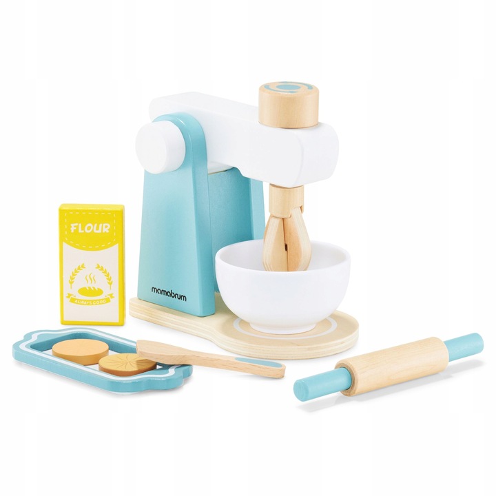 Zabawka Edukacyjna DREWNIANY MIKSER BLENDER ROBOT KUCHENNY DLA DZIECI 3+