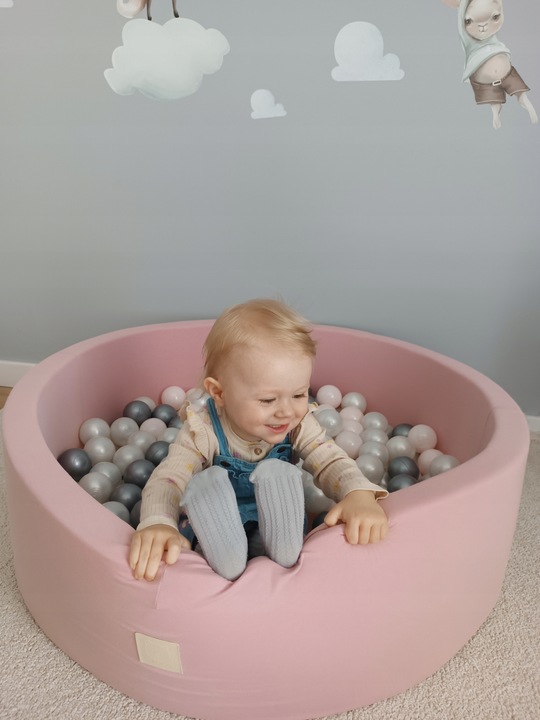 Suchy Basen z Kulkami 90x30 Kojec dla Dzieci Różowy Smart 200 piłek MISIOO