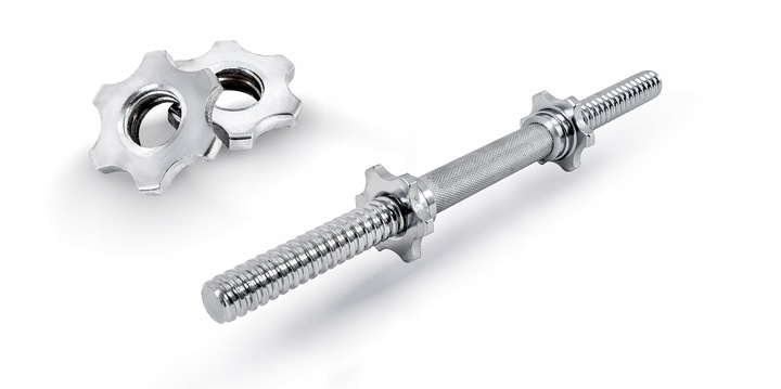 Gryf krótki 40cm hantle śrubowy 30mm chromowany stal pełny gwintowany mocny