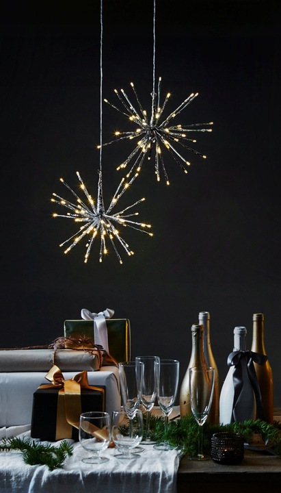 Dekoracja wisząca zewnętrzna Firework 64 x LED 30cm srebrna Eglo 411057