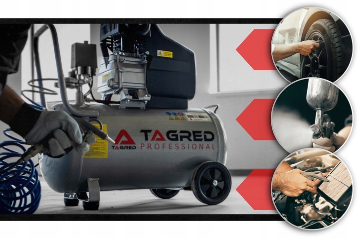 SPRĘŻARKA POWIETRZA KOMPRESOR OLEJOWY 3,4KM 24L + ZESTAW PNEUMATYCZNY