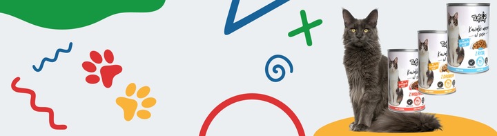 MOKRA KARMA DLA KOTA 24x415g 75% MIĘSA W SOSIE TUF TUF PUSZKI MIX Smaków