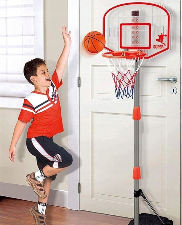 ZESTAW DO GRY W KOSZYKÓWKĘ w domu DUŻA KOSZYKÓWKA + PIŁKA cyfrowy licznik