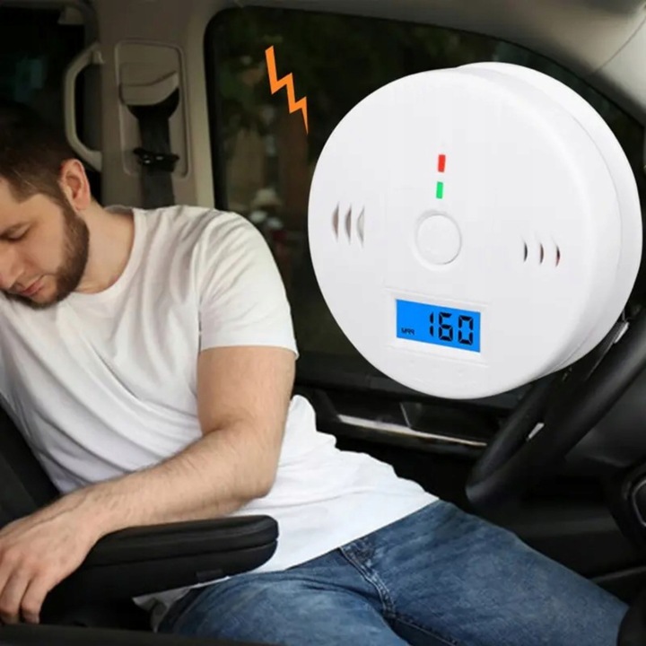 CZUJNIK CZADU TLENKU WĘGLA LCD DETEKTOR CO ALARM WYKRYWACZ BEZPRZEWODOWY