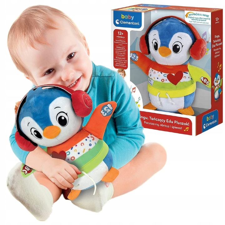 CLEMENTONI TAŃCZĄCY PINGWINEK INTERAKTYWNA MASKOTKA PLUSZAK DŹWIĘK ŚWIATŁO