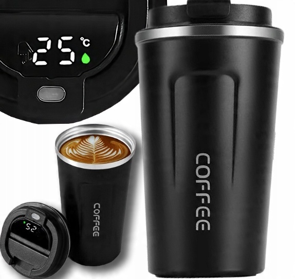 KUBEK TERMICZNY TERMOS 510 ML NA KAWĘ HERBATĘ WYŚWIETLACZ EKRAN LCD SMART