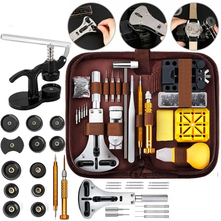 ZESTAW ZEGARMISTRZOWSKI NARZĘDZIA KLUCZ ETUI DO NAPRAWY ZEGARKÓW 162EL