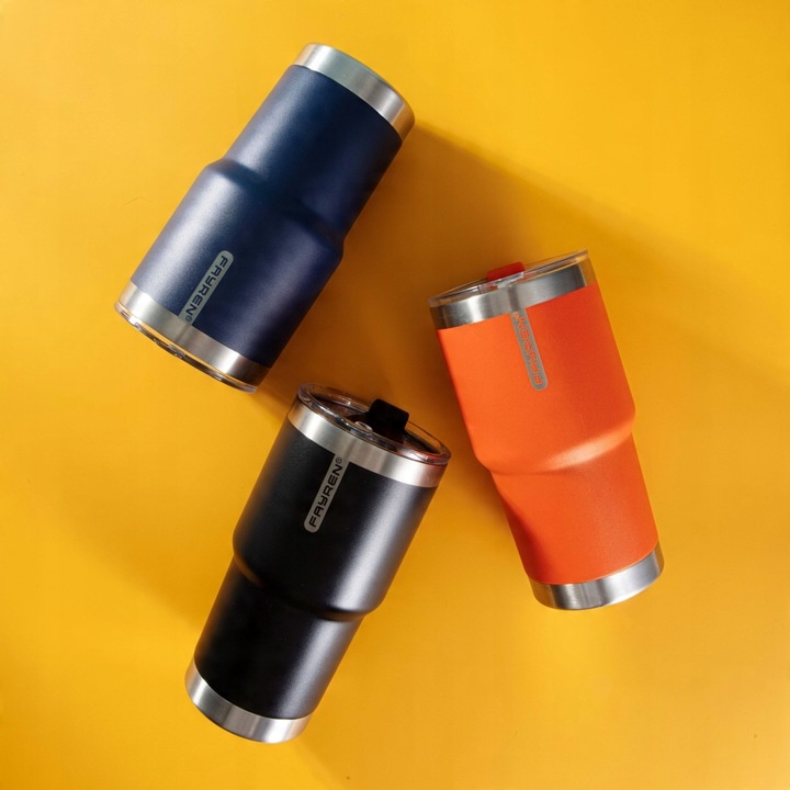 Fayren Kubek Termiczny 580ml Metro Apricot Crush do auta, pracy i na spacer